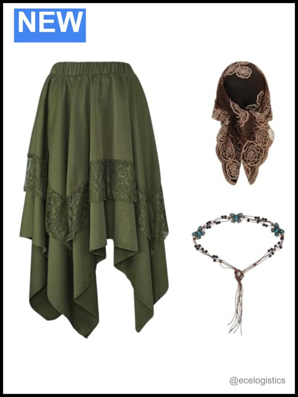 Renaissance Pirate Skirt Asymmetrical Flowy Fairy Skirt